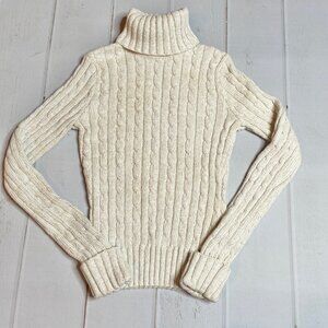 Wainscott - Women’s Beige Turtleneck Sweater - Size Small